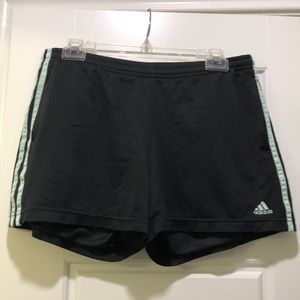 Women’s adidas 3 stripe shorts.
